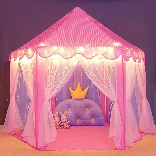 Princess Big Tent Playhouse Kids Castle theme theme Play Tent Toy Pink for Children Entertain Kids Indoor and Outdoor Games 8546 Sanjay Enterprises